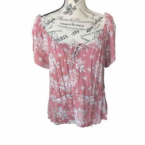 Arizona Jean Co Red Floral Blouse XXLarge